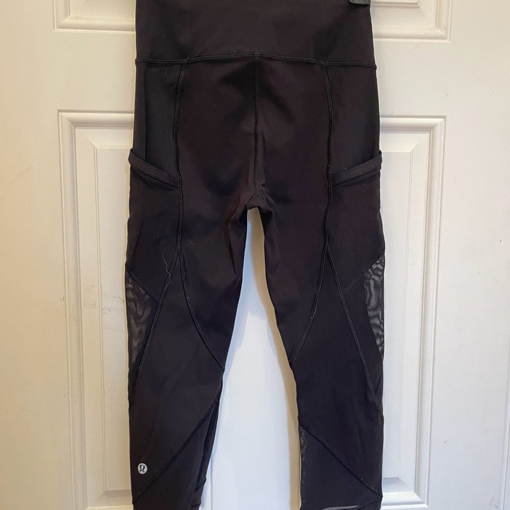 lululemon high-rise cropped leggings with mesh inlets